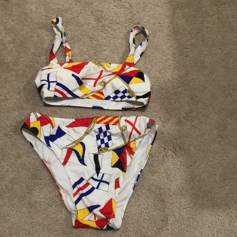 high waisted nautical bikini